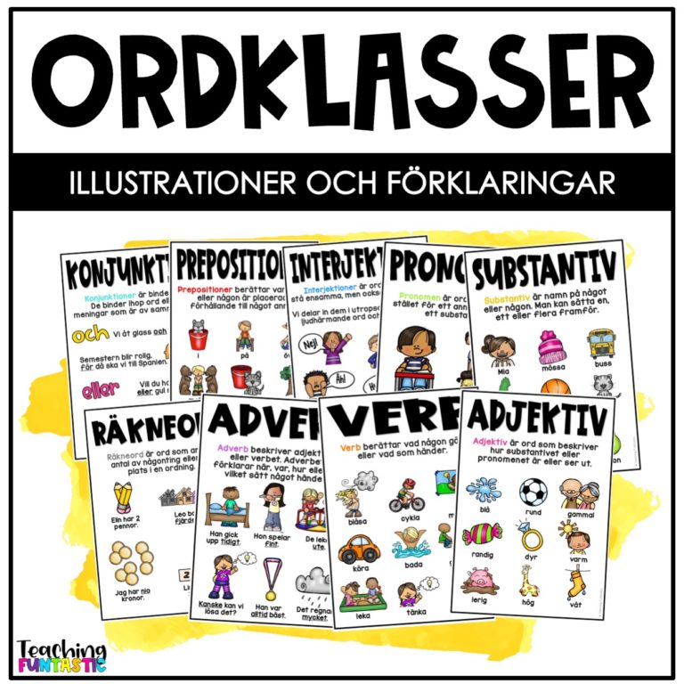 Ordklasser Planscher - Teaching Funtastic