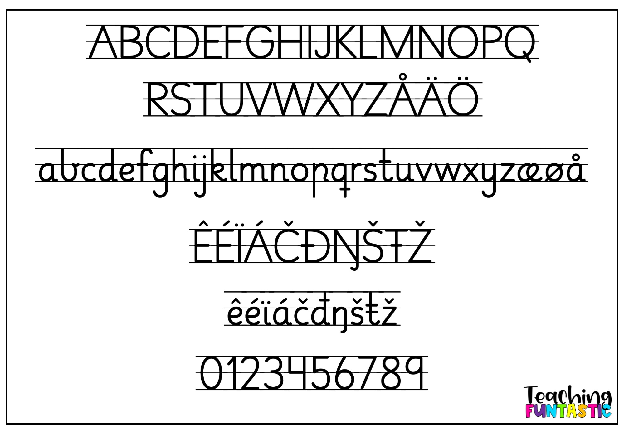 TF Typsnitt för skola | Textad 2 Stödlinjar - Bild 2